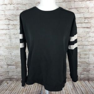 Zara Trafaluc Black Sweatshirt White sleeve stripe